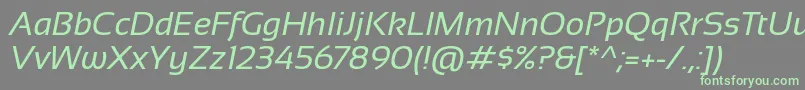 Sansation Italic-Schriftart – Grüne Schriften auf grauem Hintergrund