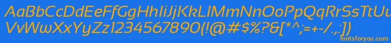 Sansation Italic-fontti – oranssit fontit sinisellä taustalla