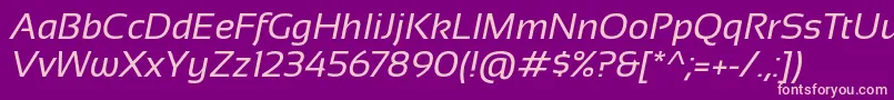 Fonte Sansation Italic – fontes rosa em um fundo violeta