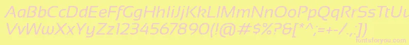 Fonte Sansation Italic – fontes rosa em um fundo amarelo