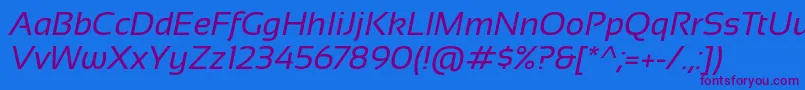 フォントSansation Italic – 紫色のフォント、青い背景