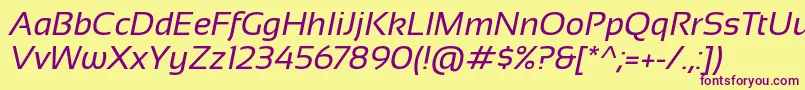Sansation Italic Font – Purple Fonts on Yellow Background