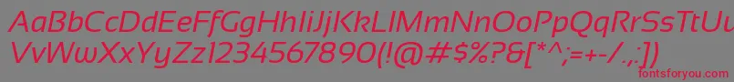 Sansation Italic-Schriftart – Rote Schriften auf grauem Hintergrund
