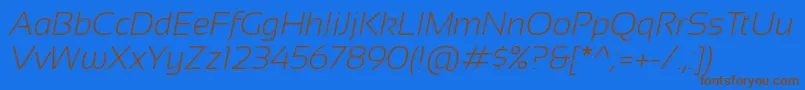 Sansation Light Italic Font – Brown Fonts on Blue Background