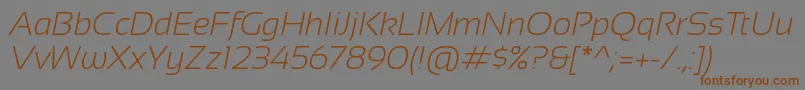 Czcionka Sansation Light Italic – brązowe czcionki na szarym tle