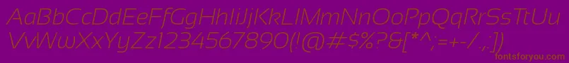 Sansation Light Italic Font – Brown Fonts on Purple Background