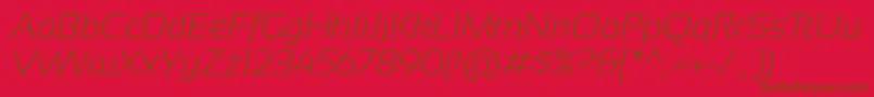 Czcionka Sansation Light Italic – brązowe czcionki na czerwonym tle