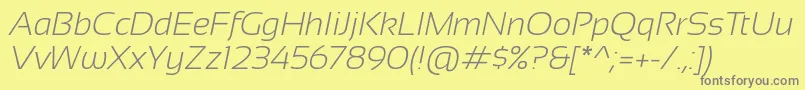 Czcionka Sansation Light Italic – szare czcionki na żółtym tle