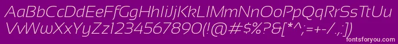 フォントSansation Light Italic – 紫の背景にピンクのフォント