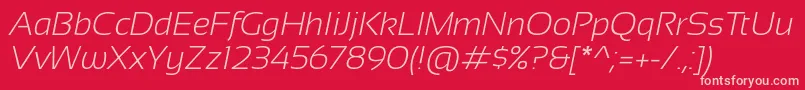 フォントSansation Light Italic – 赤い背景にピンクのフォント