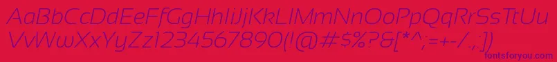Шрифт Sansation Light Italic – фиолетовые шрифты на красном фоне