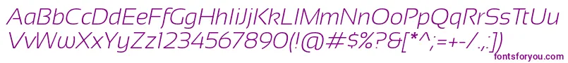 Sansation Light Italic-fontti – violetit fontit valkoisella taustalla