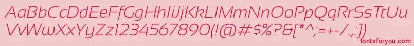 Sansation Light Italic Font – Red Fonts on Pink Background