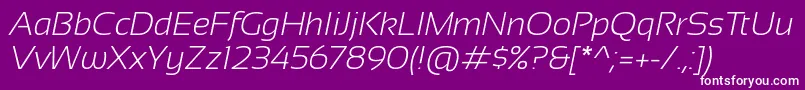 Sansation Light Italic Font – White Fonts on Purple Background
