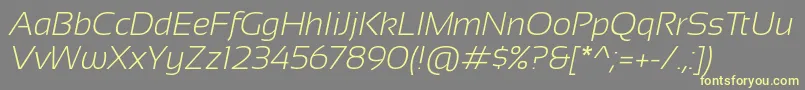Sansation Light Italic Font – Yellow Fonts on Gray Background