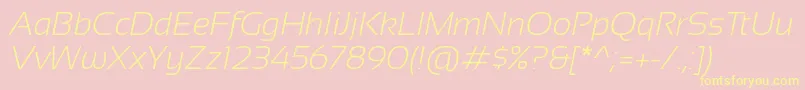 Sansation Light Italic Font – Yellow Fonts on Pink Background