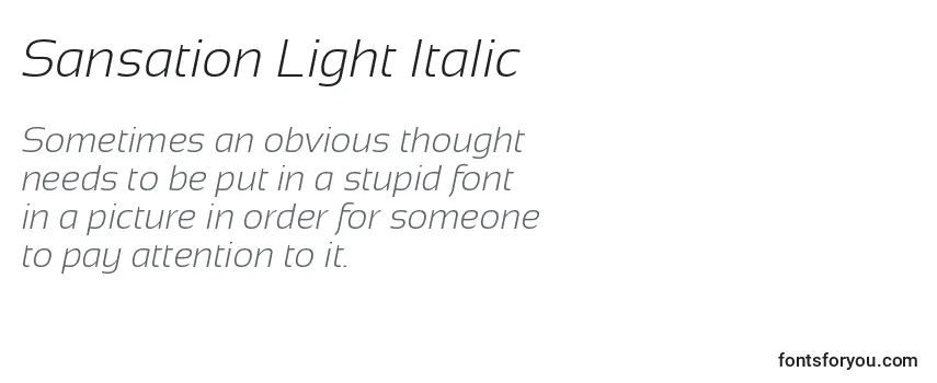 フォントSansation Light Italic