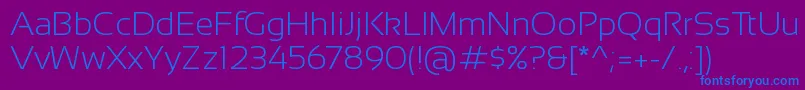Czcionka Sansation Light – niebieskie czcionki na fioletowym tle