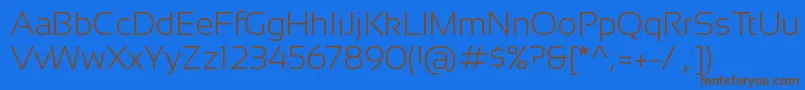 Sansation Light Font – Brown Fonts on Blue Background