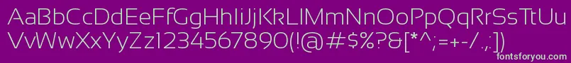 Sansation Light Font – Green Fonts on Purple Background