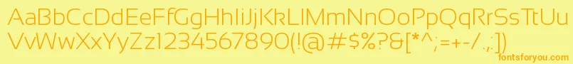 Sansation Light Font – Orange Fonts on Yellow Background
