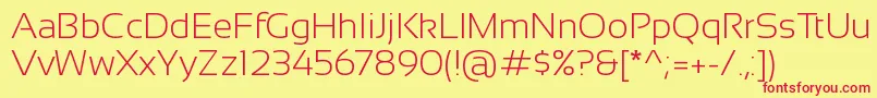 Sansation Light Font – Red Fonts on Yellow Background