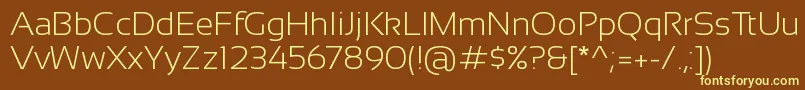 Sansation Light-Schriftart – Gelbe Schriften auf braunem Hintergrund