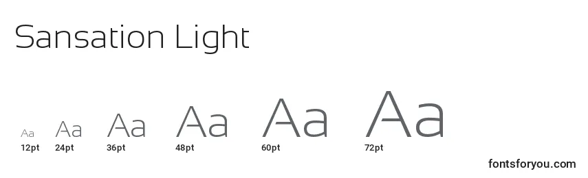 Sansation Light Font Sizes