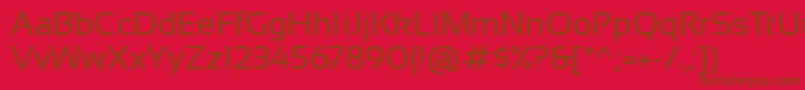 Sansation Regular-Schriftart – Braune Schriften auf rotem Hintergrund