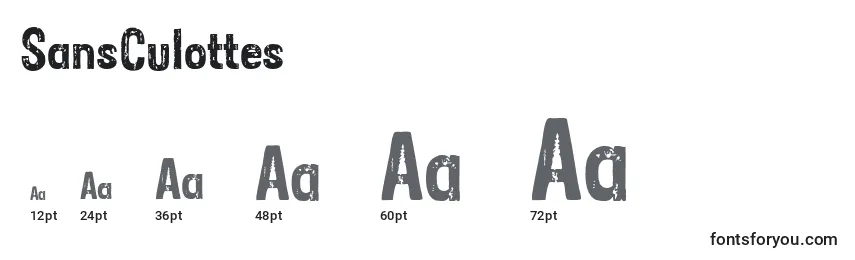 Размеры шрифта SansCulottes