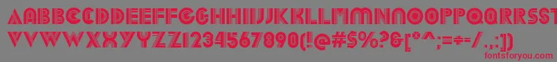 DekalRegular-Schriftart – Rote Schriften auf grauem Hintergrund