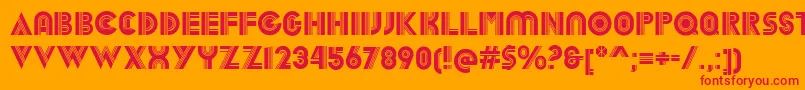 フォントDekalRegular – オレンジの背景に赤い文字