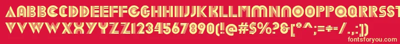 DekalRegular Font – Yellow Fonts on Red Background