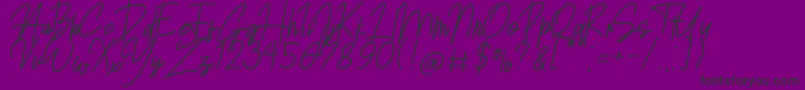 Sansitype Script Font – Black Fonts on Purple Background