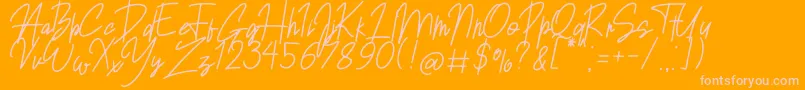 フォントSansitype Script – オレンジの背景にピンクのフォント