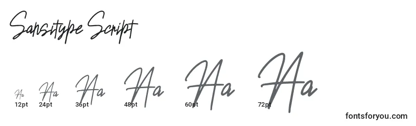 Sansitype Script Font Sizes