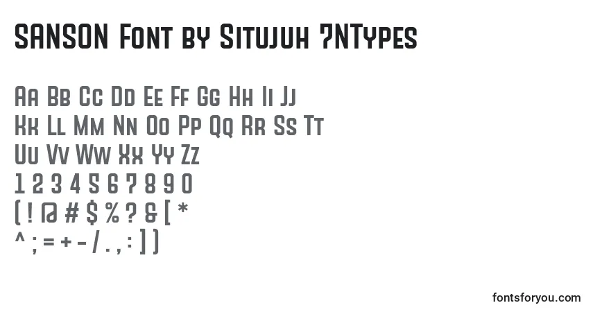 Schriftart SANSON Font by Situjuh 7NTypes – Alphabet, Zahlen, spezielle Symbole