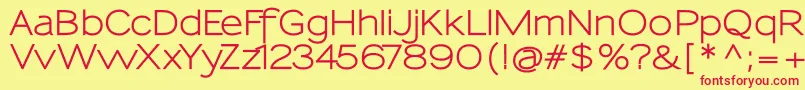 Sansumi Bold-Schriftart – Rote Schriften auf gelbem Hintergrund