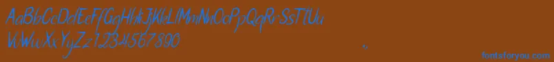 Santa Fe Font – Blue Fonts on Brown Background