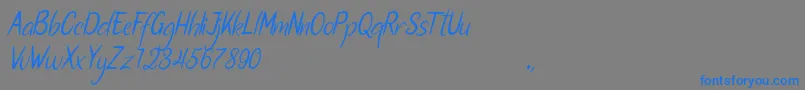 Santa Fe-Schriftart – Blaue Schriften auf grauem Hintergrund