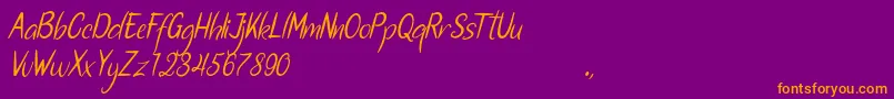 Santa Fe-fontti – oranssit fontit violetilla taustalla