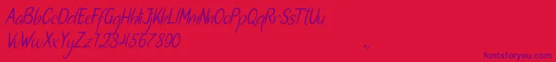 Santa Fe Font – Purple Fonts on Red Background