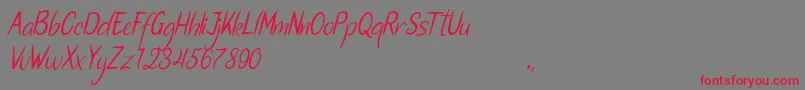 Santa Fe-Schriftart – Rote Schriften auf grauem Hintergrund