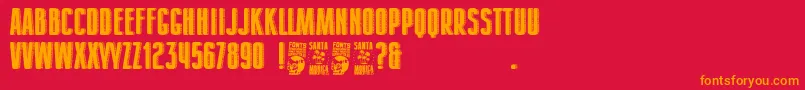 Santa Monica Font – Orange Fonts on Red Background