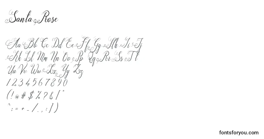 Шрифт Santa Rose – алфавит, цифры, специальные символы