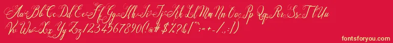 Santa Rose Font – Yellow Fonts on Red Background