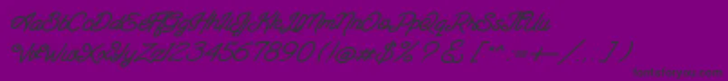 Santana Script-Schriftart – Schwarze Schriften auf violettem Hintergrund