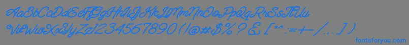 Santana Script-Schriftart – Blaue Schriften auf grauem Hintergrund