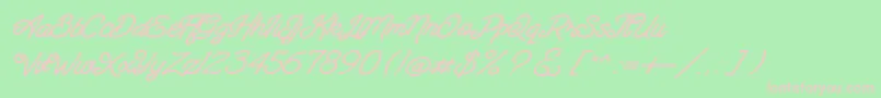 Santana Script Font – Pink Fonts on Green Background