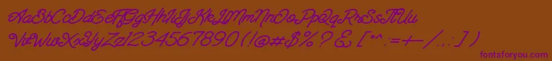 Santana Script Font – Purple Fonts on Brown Background